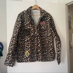 Ganni leopard shirt jacket